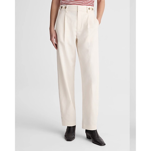 Madewell Pants - Madewell The Short Barrel Leg Trouser Pant Womens 2S Cream Twill FLAW NWT
